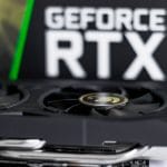 a close up of a graphics card on a table